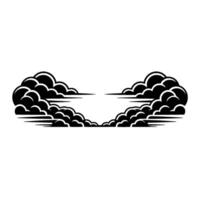Dramatic Cloudscape, Minimalist Emblem, Vintage Illustration vector