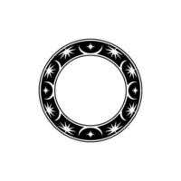 Celestial Circle Lunar Motif, Stylized Ornamentation, Moon vector