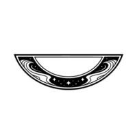Celestial Wave Emblem, Retro Deco vector