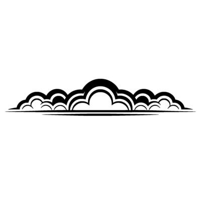 Stylized Cloudscape Border, Minimalist, Horizon