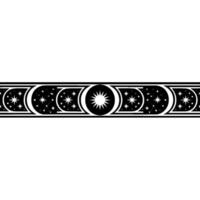 Celestial Cycle Border, Minimalist Star Constellation vector