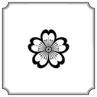 Elegant Sakura Blossom Emblem, Minimalist vector