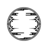 Elegant Japanese Circle Emblem, Minimalist vector