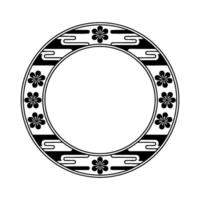 Elegant Japanese Circle Frame, Decorative Border vector