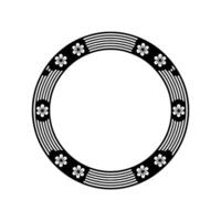 Minimalist Floral Circle Frame, Japanese Inspired vector