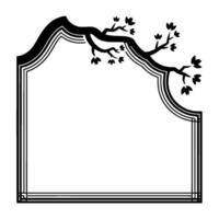 Elegant Branch Frame, Art Deco Botanical vector