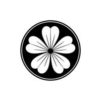 Minimalist Blossom Emblem, Circular , Serene Symbol vector