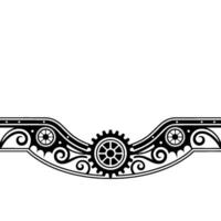 Steampunk Border Intricate Gear and Scroll vector