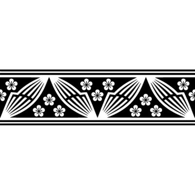 Geometric Blossom Border, Japanese-Inspired