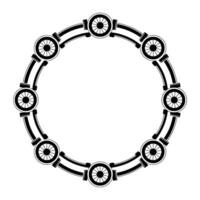 Geometric Wheel Motif, Minimalist , Circular Pattern vector