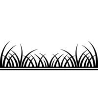 Minimalist Grass Border, Simple Line Art Illustration, Lineart vector