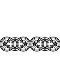 Geometric Blossom Border, Japanese , Minimalist Pattern vector