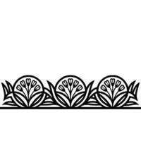 Art Deco Botanical Border, Elegant Line Art vector