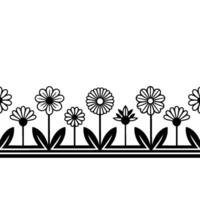 Minimalist Floral Border, Simple Botanical vector