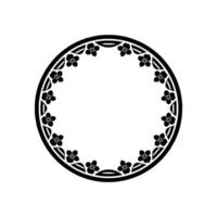 Elegant Circular Emblem, Floral Border vector