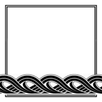 Art Deco Wave Border Frame, Elegant vector