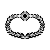 Elegant Laurel Wreath with Sun - Vintage Element vector
