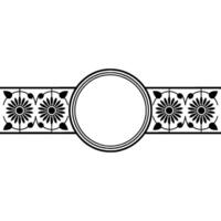 Geometric Border, Circular Motif, Vintage Element vector