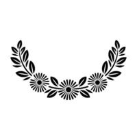 Stylized Laurel Wreath with Floral Accents Minimalist vector