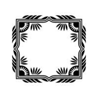 Art Deco Frame, Stylized Palm Leaves, Geometric vector