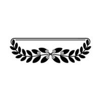 Elegant Black Laurel Border, Vintage Element vector