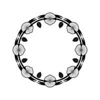 Elegant Floral Border, Minimalist, Circular vector