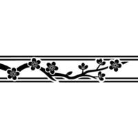 Elegant Sakura Branch Border, Minimalist vector