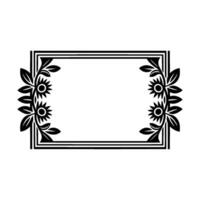 Geometric Floral Frame, Vintage Style, Minimalist, Decorative vector