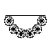 Minimalist Sunflower Garland, Simple Floral vector
