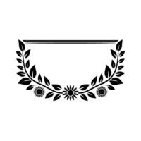Stylized Floral Emblem, Vintage , Decorative Border vector