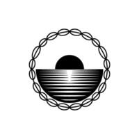 Serene Horizon Emblem, Minimalist Oceanic Symbol vector