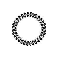Elegant Botanical Circle, Minimalist - Leaves vector