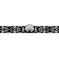 Elegant Seashell Border, Japanese-Inspired vector