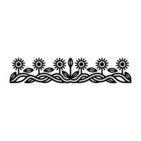 Floral Border, Minimalist Line Art, Spring Motif vector