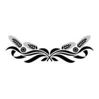 Flourishing Wheat Emblem, Rustic Elegance vector