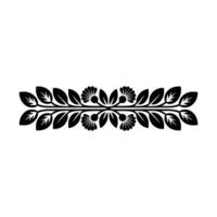 Stylized Floral Border, Vintage Element, Scandinavian vector