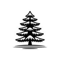 Minimalist Pine Silhouette, Rustic Emblem, Nature Symbol vector
