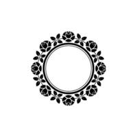 Elegant Rose Border, Minimalist , Circular Frame vector