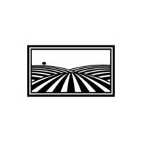 Minimalist Landscape Ribboned Horizon Distant Tree vector