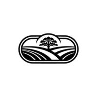Serene Landscape Emblem, Rustic Heritage Symbol vector