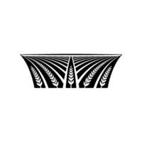 Geometric Harvest Stylized Wheat Field Emblem, Agriculture vector