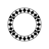 Geometric Circle Frame, Minimalist , Black White Pattern vector