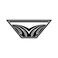 Geometric Wheat Emblem, Minimalist Harvest Symbol, Triangle vector