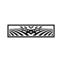 Geometric Harvest Wheat Field Emblem vector