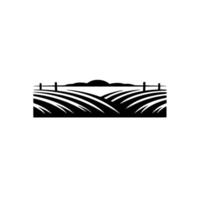 Serene Rural Silhouette Rolling Hills Horizon vector