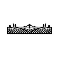 Rustic Harvest Silhouette Field Guardian Emblem vector