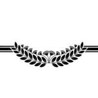 Stylized Laurel Wreath Border, Minimalist, Symmetrical vector