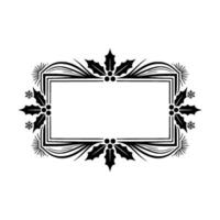 Elegant Winter Frame with Holly and Snowflakes Festive Element vector