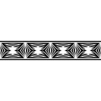 Geometric Zonal Border, Stylized Black White Pattern vector