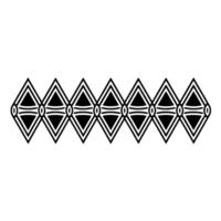 Geometric Deco Border, Stylized Black White Pattern - Symmetrical vector